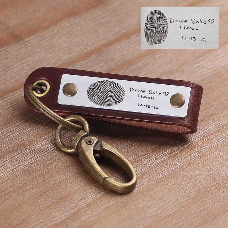 Personalized Leather Keychain - Any Roman Numeral or Text Keychain- Anniversary Date Keyring - Boyfriend Gift