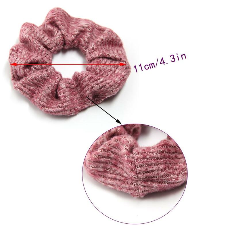 Furling Girl 1 PC Solid Color Knitting Hair Band Ponytail holder Elasticity Stripe Headband Hair Accessories