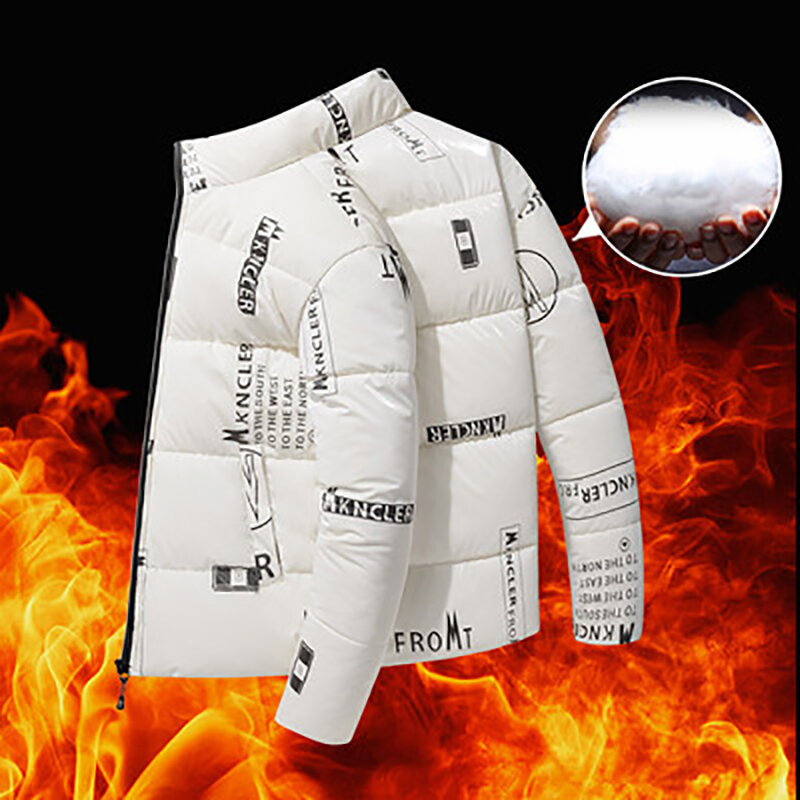 2022ขายใหม่ฤดูหนาวลงเสื้อ-Men Hooded สีขาวเป็ดลงเสื้อกันน้ำสำหรับชายหนุ่ม streetwear Coats