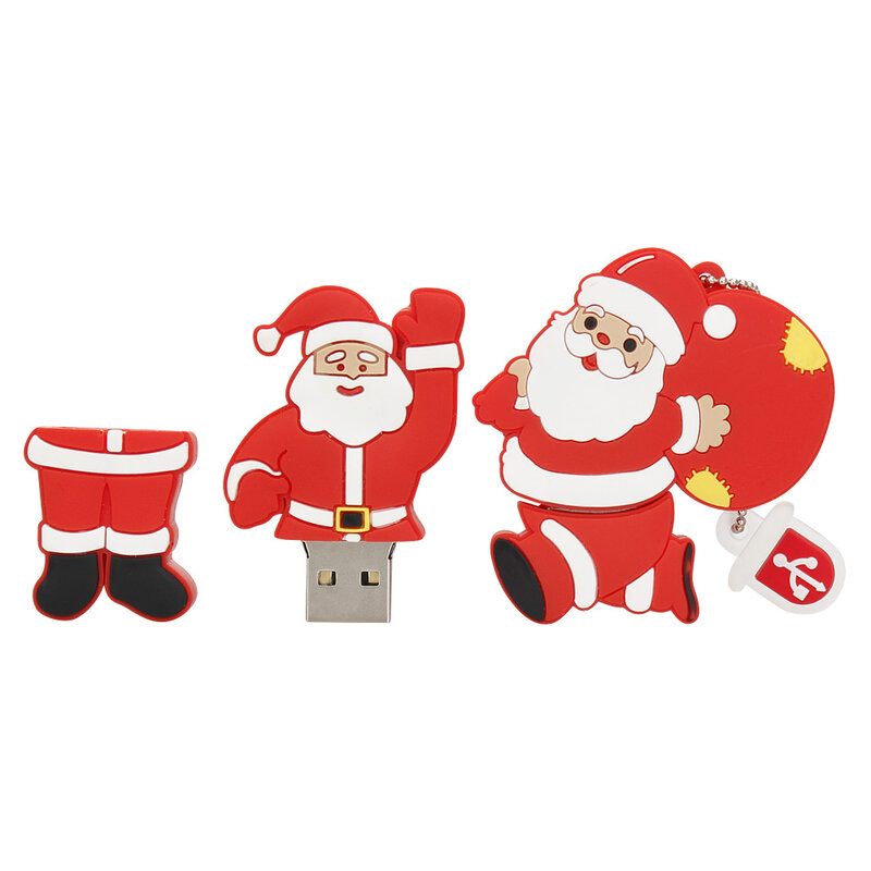 Binful Usb Flash Drive Santa Claus/Kerstboom/Eland/Sneeuwpop Pen Drive 128Gb 64Gb 32G 16 8G 4G 256G 512G Pendrive Memory Stick