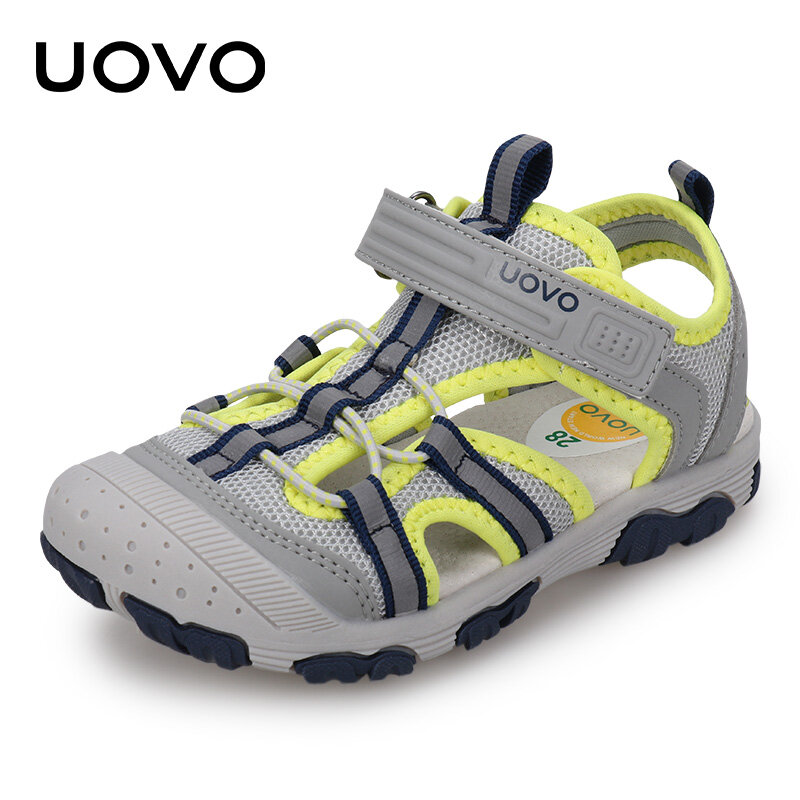 UOVO-Sandálias de sola de borracha confortáveis para meninos, calçado macio para crianças, calçado durável para crianças, nova chegada, #22-34