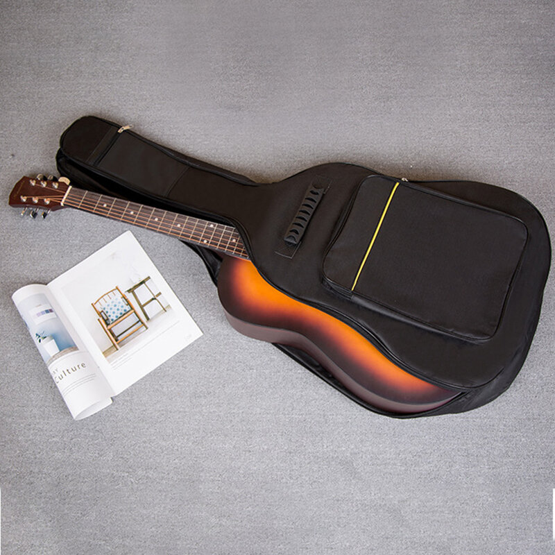 Bolsa de tela Oxford con cremallera con bolsillos protectores acolchados de tamaño completo funda reforzada impermeable de Viaje Funda de guitarra bolsa Interior suave