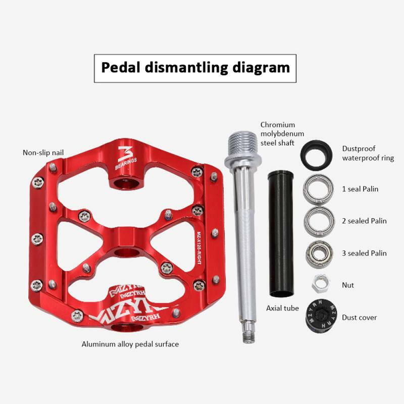4 lager Fahrrad Pedal Erweitern Anti-slipaluminum Pedale Ultraleicht CNC MTB Mountainbike Pedal Sealed Bearing Pedale Flache Pedal