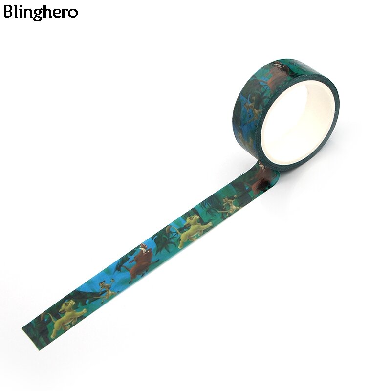 Blinghero Lion 15mm X 5m taśma klejąca washi taśma diy kreskówka taśma maskująca naklejki naklejki scrapbooking BH0062