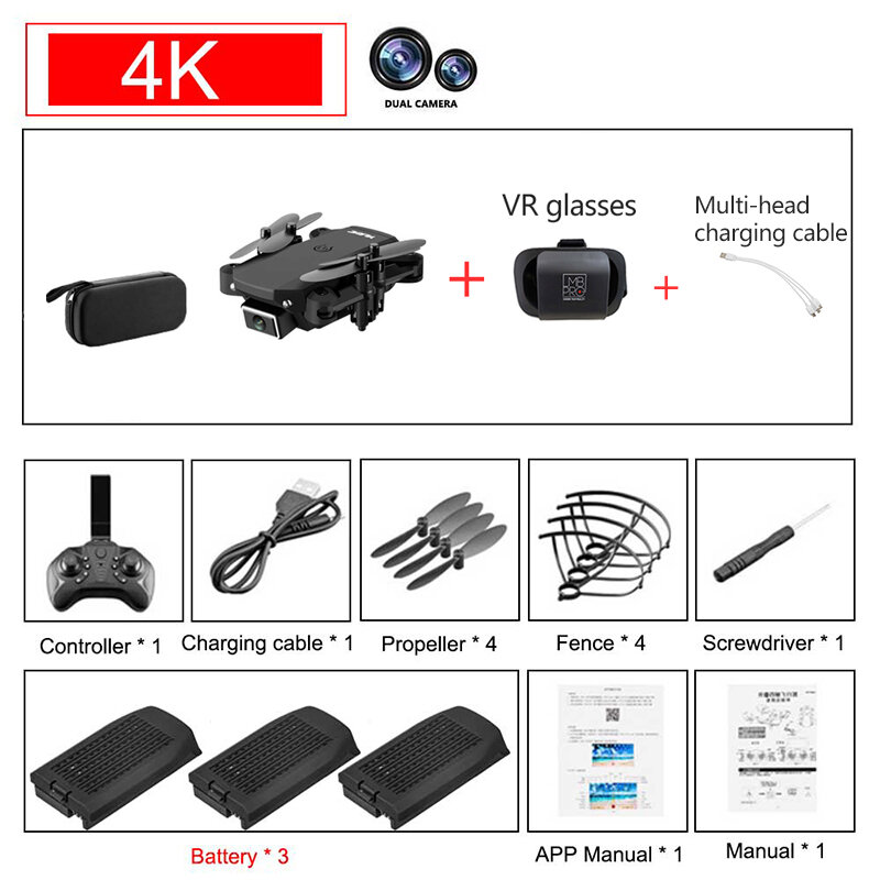 2020 새로운 미니 RC 드론 WiFi Fpv 4K HD 카메라 에어 압력 고도 유지 보수 15 분 배터리 수명 Foldable Quadcopter toys
