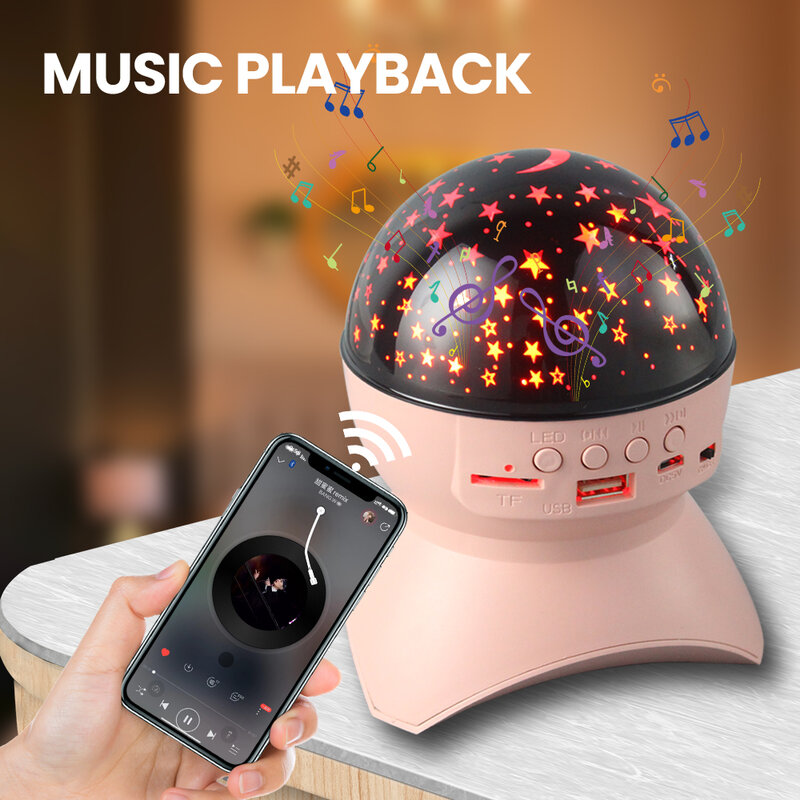 Starry Sky Light Portable MINI RGB night lamp colorful bluetooth USB rechargeable starry sky music projection lamp for Kids Gift