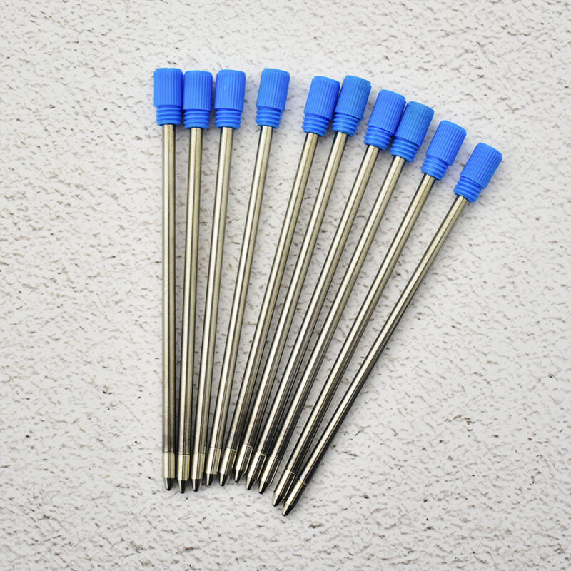 Металлическая ручка, 20 шт./лот, стержень для шариковой ручки черного и синего цвета, длина 7 см