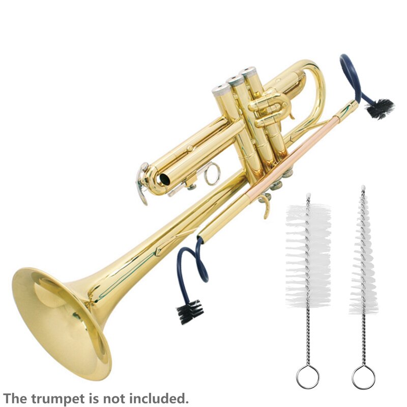 Kit de limpieza para mantenimiento de trompeta, cepillo de boquilla + cepillo de válvula + cepillo Flexible, limpieza para mantenimiento de instrumentos musicales