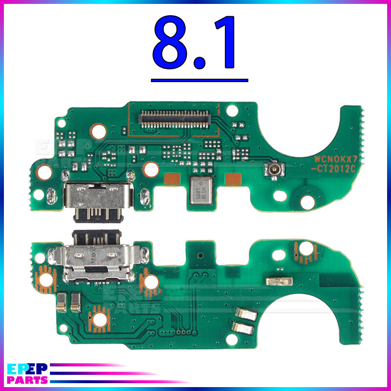 Conector USB porta de carregamento para nokia 7 plus, 7 plus, 7.1, 7.2, 8, 8.1, módulo de placa carregador, cabo flexível, 1 pc