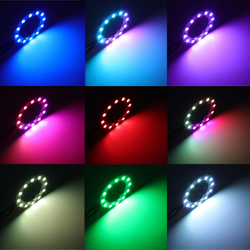 LED Ring Hard Strips para carro, Angel Eyes LED Headlight, lâmpadas de bulbo, 5V, WS2812B, luz RGB, 30cm, 50mm, 60mm, 70mm, 90mm, 110 milímetros, 150 milímetros, 170 milímetros
