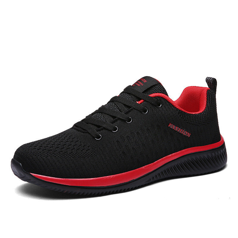LINGGE New Mesh Men Casual Shoes Lac-up Men Shoes Lightweight Comfortable Breathable Walking Sneakers
