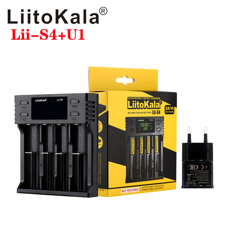 Умное зарядное устройство LiitoKala Lii-100, 202, 402, S1, S2, S4, для зарядки никель-металлогидридных аккумуляторов 1,2 В, 3,7 В, 3,2 В, AA, 18650, 26650, 16340