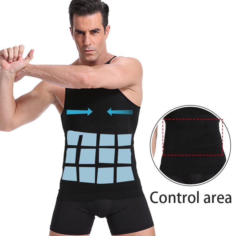 ผู้ชายSlimming Body Shaperเอวเทรนเนอร์Cincherท้องTummyควบคุมShapewearการสร้างแบบจำลองชุดชั้นในCorrective Posture Corset
