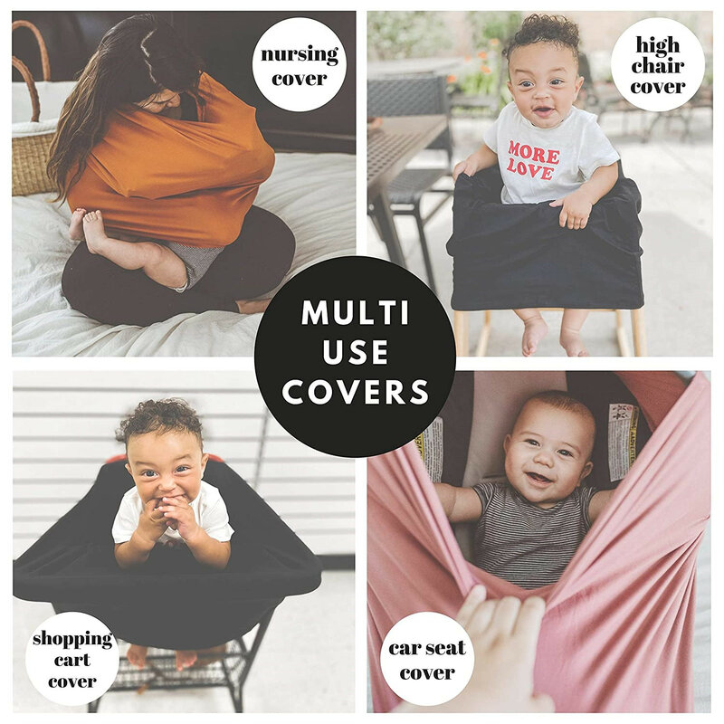 Multifunctional Baby Breastfeeding Cover Car Seat Cover Canopy Extra Soft And Stretchy Breathable Multi-use  Baby Stroller Cover