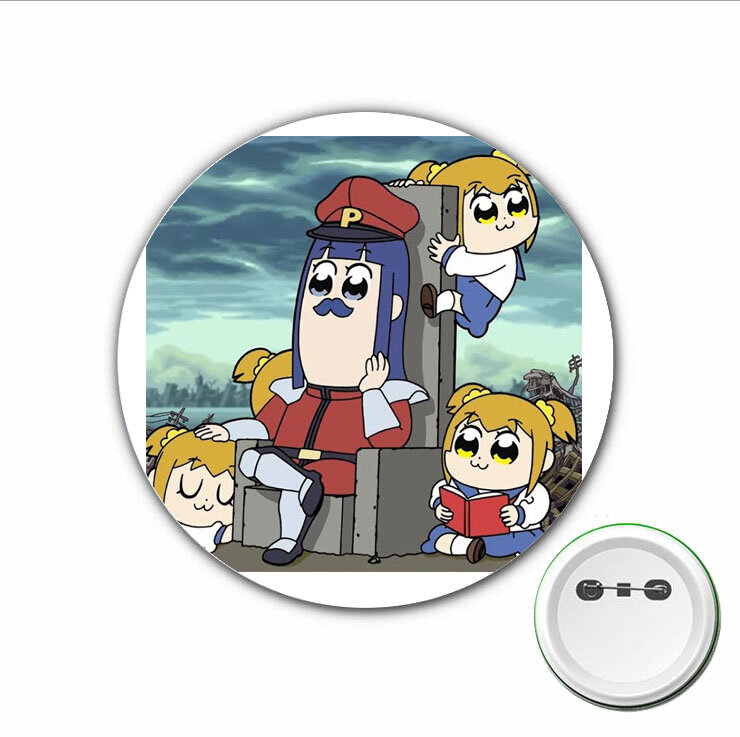 3 stücke Cartoon Pop Team epische Cosplay Abzeichen Anime Brosche Pins für Rucksäcke Taschen Abzeichen Knopf Kleidung Zubehör