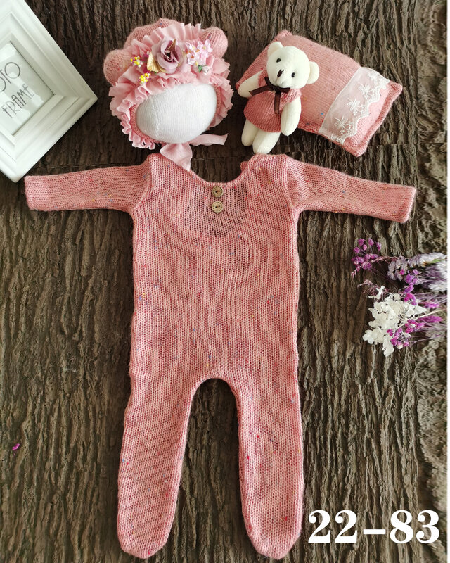 0-1 Month Newborn Photography Props Hat Baby Boy Girl Romper Bodysuits Outfit  Photography Baby Studio Shooting Props Clothing