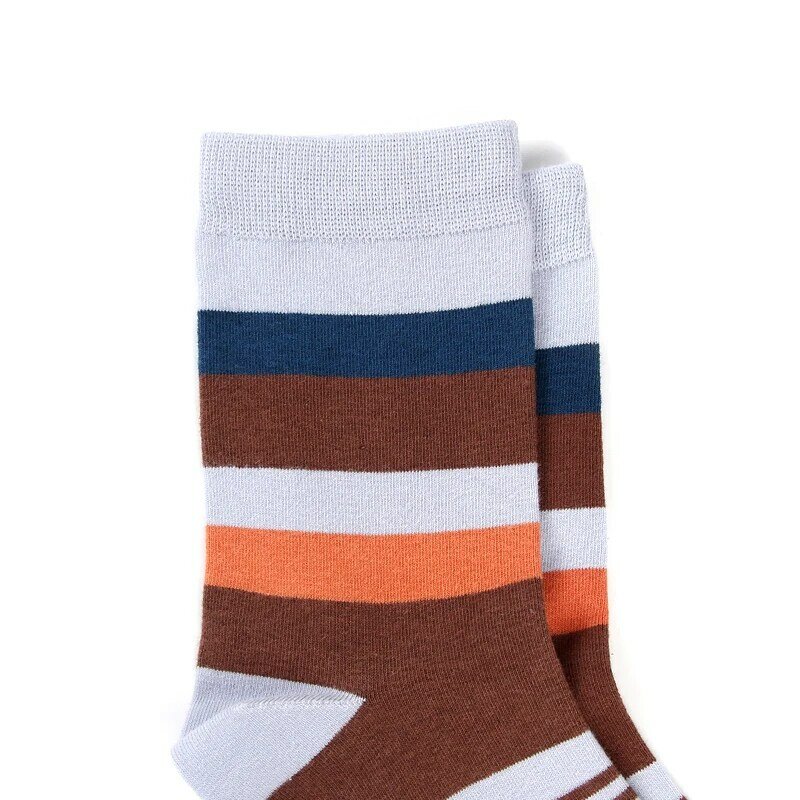 Высококачественные мужские носки из чесаного хлопка, Модные Цветные мужские носки в полоску, размер 38-45