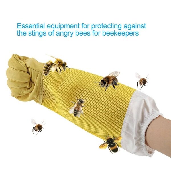 Pasangan Pemelihara Lebah Perlebahan Bee Menjaga Sarung Tangan Kulit Kambing dengan Vented Lengan Panjang