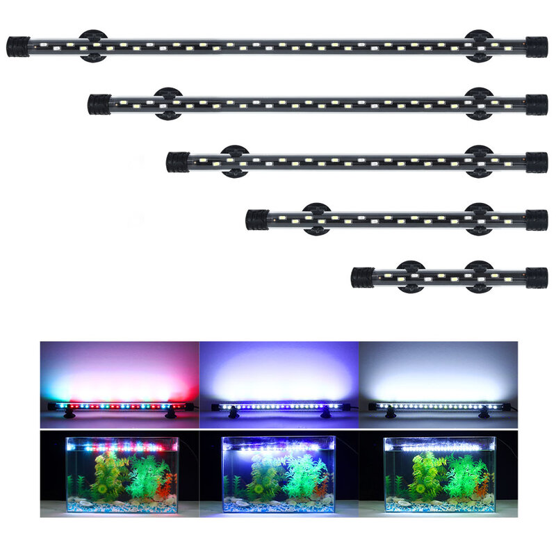 LED 물고기 탱크 빛 실내 수족관 장식 조명 수생 램프 식물 램프 방수 클립 고정 물고기 빛 18-58CM 220V EU 플러그