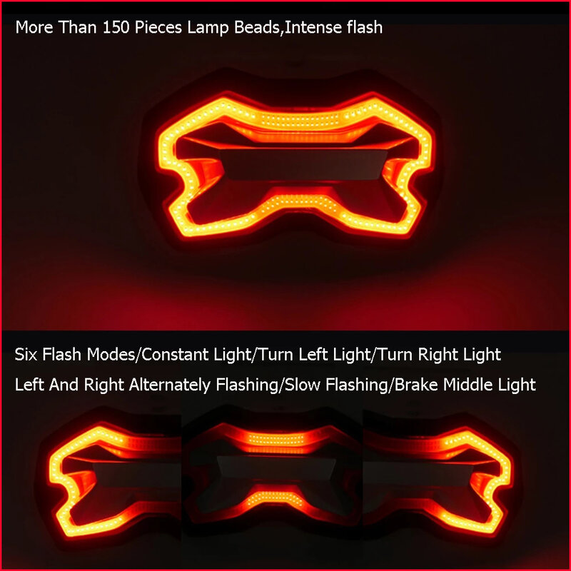 Pasek świetlny LED na kask motocyklowy Z kierunkowskazem/światłem hamowania