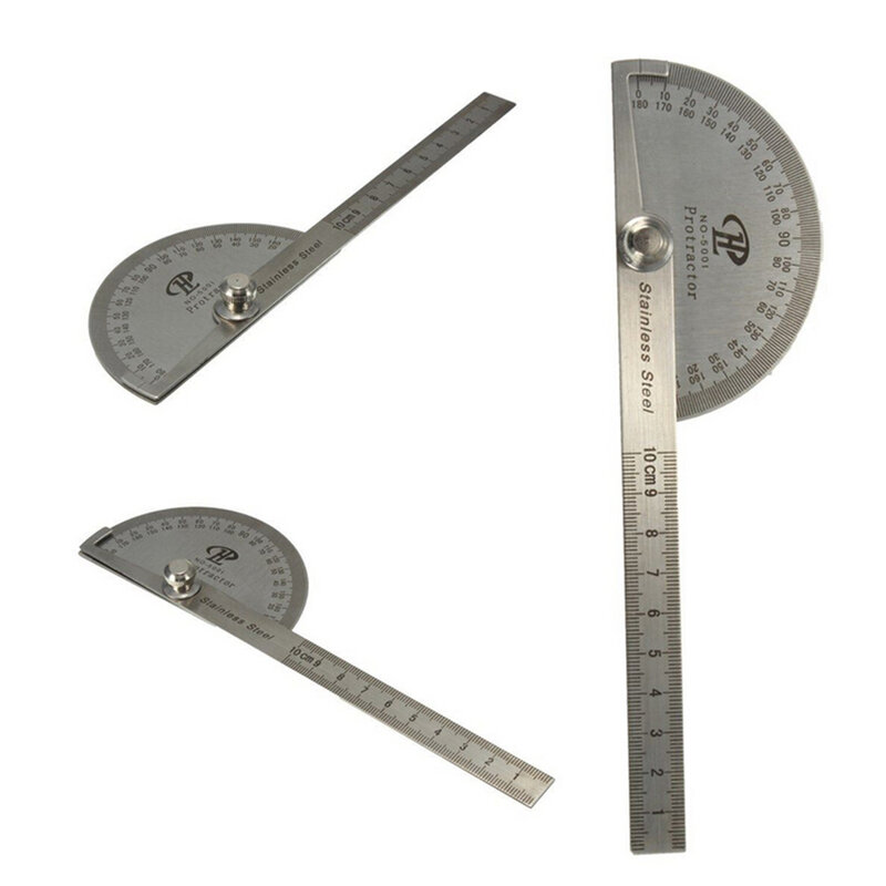 1pc ステンレス鋼 180 度の分度器ファインダーロータリー定規木工測定ツール