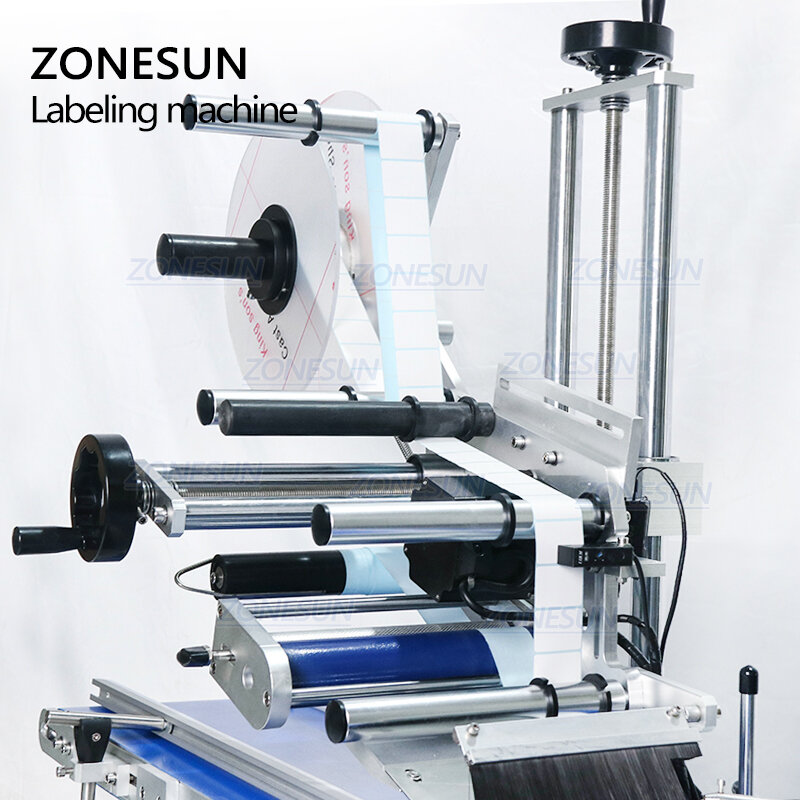 ZONESUN ZS-TB150PB Automatic Pouch Labeling Machine Flat Surface Card bag Box Book Perfume bottle Sticker Label Applicator