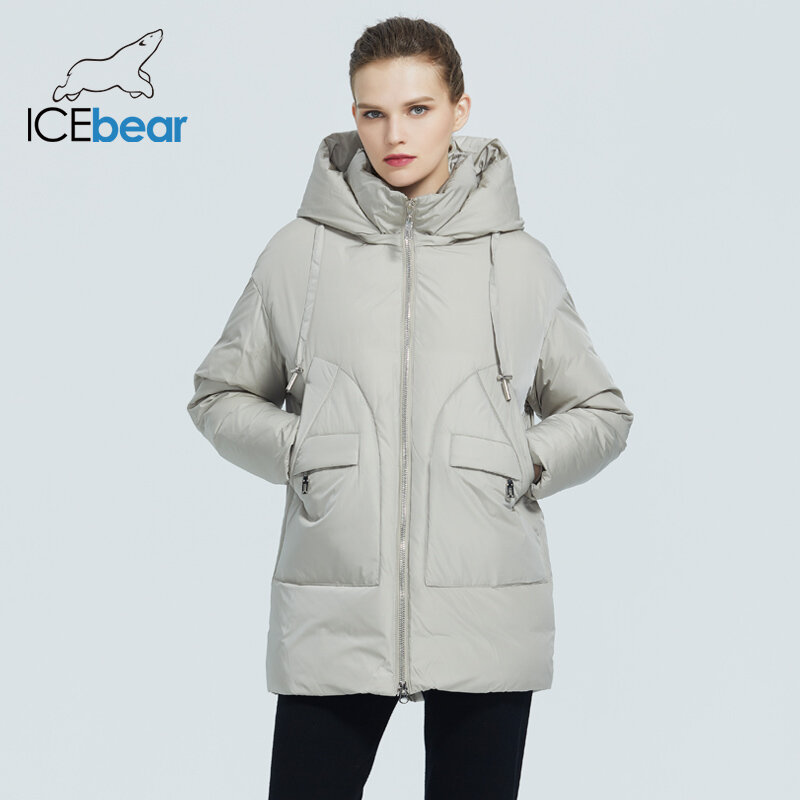 ICEbear 2020 Fashion Winter Women Jacket Female apparel Hooded Women's Parkas Brand Clothing GWD19610I