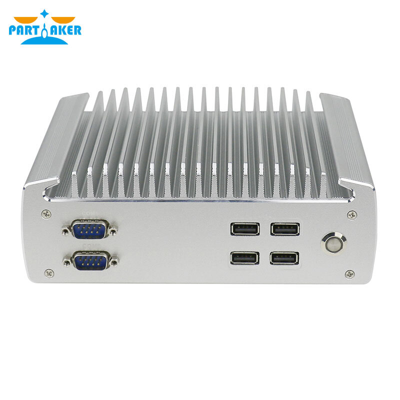Partaker Không Quạt Công Nghiệp Máy Tính Mini PC Intel Celeron J1900 Quad Core Dual Lan Linux Micro Hỗ Trợ Máy Tính RS232 RS485 COM HD-MI