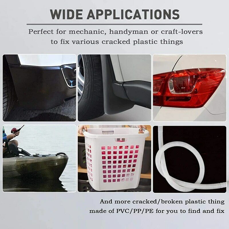 Hastes de soldagem de plástico 50 peças, pp/pvc/pe, hastes de soldador de plástico para ferramentas de ar quente 10 refletores (cada cor 10 peças)