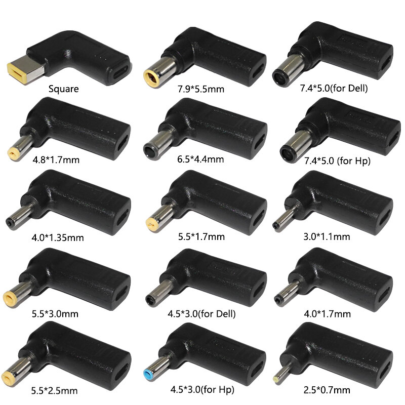 Adaptador de corriente para portátil, Conector de CC, USB tipo C, hembra a macho, convertidor Universal para Hp, Dell, Asus, Acer, Lenovo, Notebook