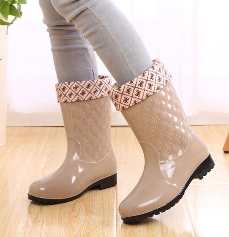 Botas de Lluvia antideslizantes para mujer, zapatos de agua para mantener el calor, Botas de Lluvia, zapatos de lavado, talla 41
