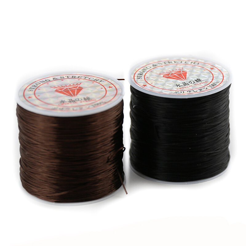 60M/Rol Kabel Tali Kristal Elastik Fleksibel Warna-warni untuk Perpanjangan Rambut Membuat Gelang Manik-manik Kawat Buatan Tangan DIY