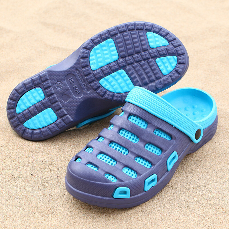 Chinelo de casa casual e masculino, sandália de secagem rápida para praia, sapatos de jardim, chinelo antiderrapante para homens, verão, 2021