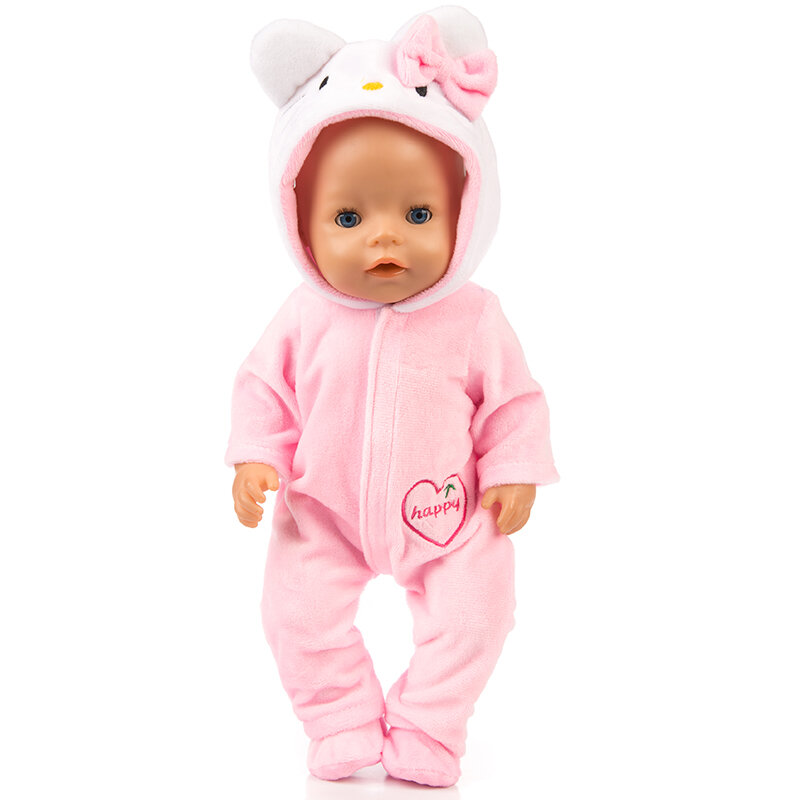 Bebê recém-nascido boneca roupas, macacão quente, macacões e sapatos, apto para 17 ", 43cm