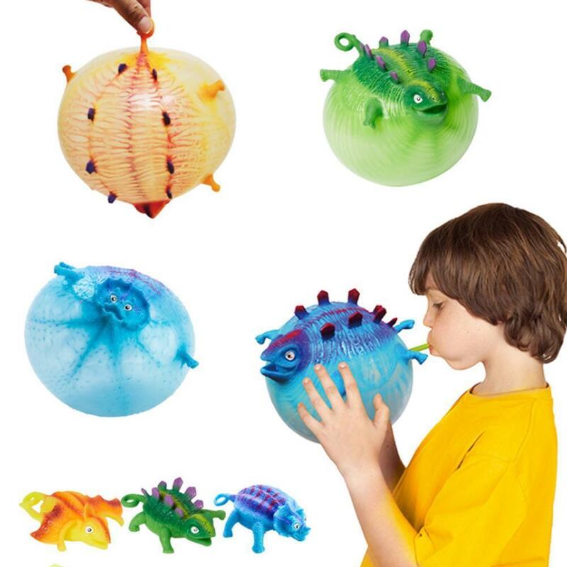 2022 Dinosaur Inflatable Ball Funny Blowing Animal Vent Toy Water Balloon Squeeze Novelty Party Toys Anxiety Stress Relief Gifts