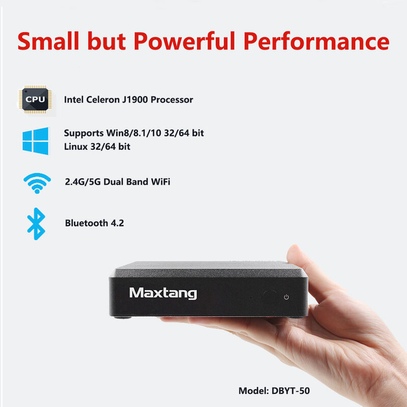 Maxtang Mini PC senza ventola più economico Intel Celeron J1900 J1800, Computer Desktop Windows 10, PC da gioco DDR3 8GB RAM MSATA 128G SSD