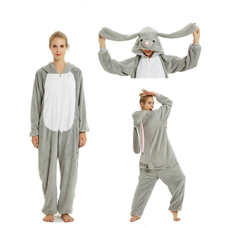 Unicorn Onesies Unisex Adult Winter Kigurumi Pyjamas Women Men Warm Flannel Sleepwear Wolf Onesie Anime Homewear Couple Pajamas