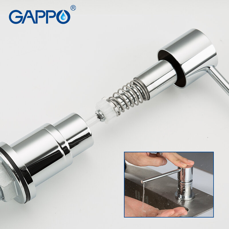 GAPPO موزع الصابون السائل النحاس موزع صابون المطبخ مستديرة بنيت في موزع مكافحة الأعلى