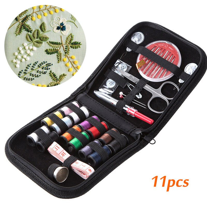11-piece Portable Sewing Kit, Scissors, Thimble, Embroidery Sewing Sewing Kit, Home Travel Manual Embroidery Sewing Sewing Kit