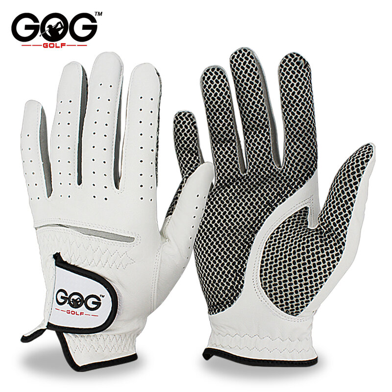 Guantes de Golf para hombre, guantes de mano izquierda/derecha, suaves, transpirables, de piel de oveja pura con gránulos antideslizantes, 1 paquete