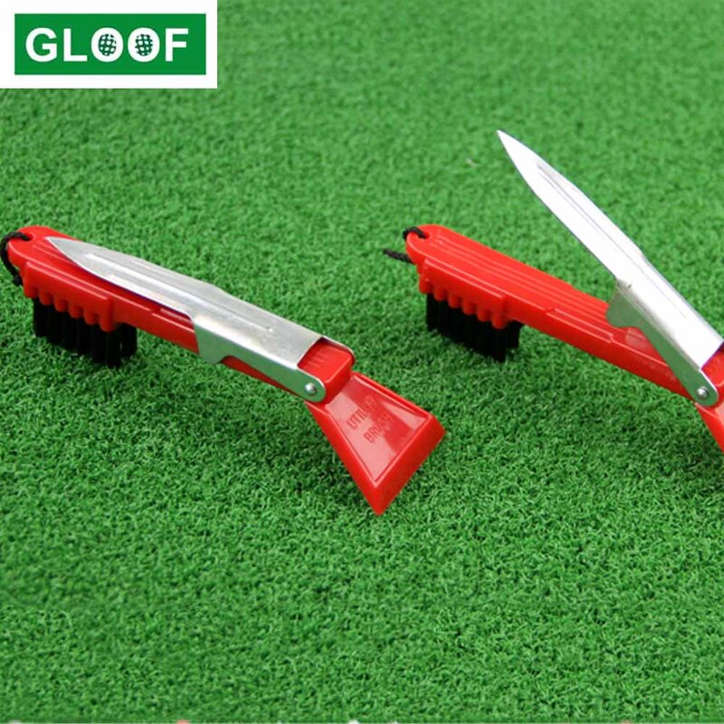 Gloof-kit de ferramentas para escova de taco de golf com sulco e pá de limpeza
