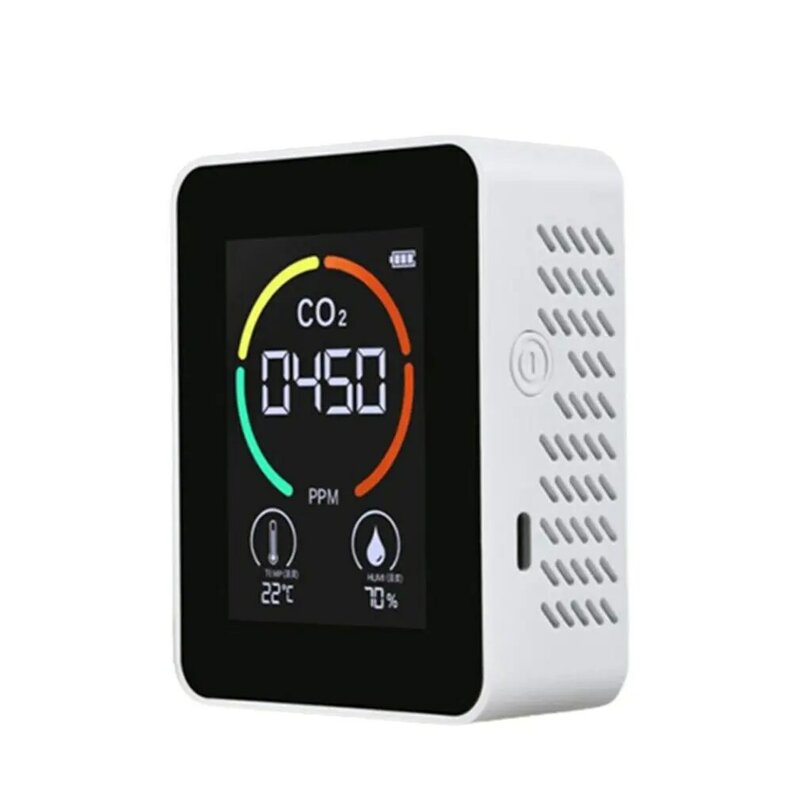 Detektor CO2 Gas portabel, alat pendeteksi konsentrasi suhu udara, Sensor detektor tampilan Digital akurat