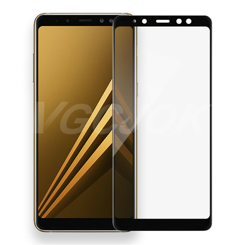9D – Coque de protection pour téléphone Samsung, film protecteur d'écran en verre trempé pour modèle Galaxy A6, A8, J4, J6 Plus, 2018, J2, J8, A7, A9, 2018,