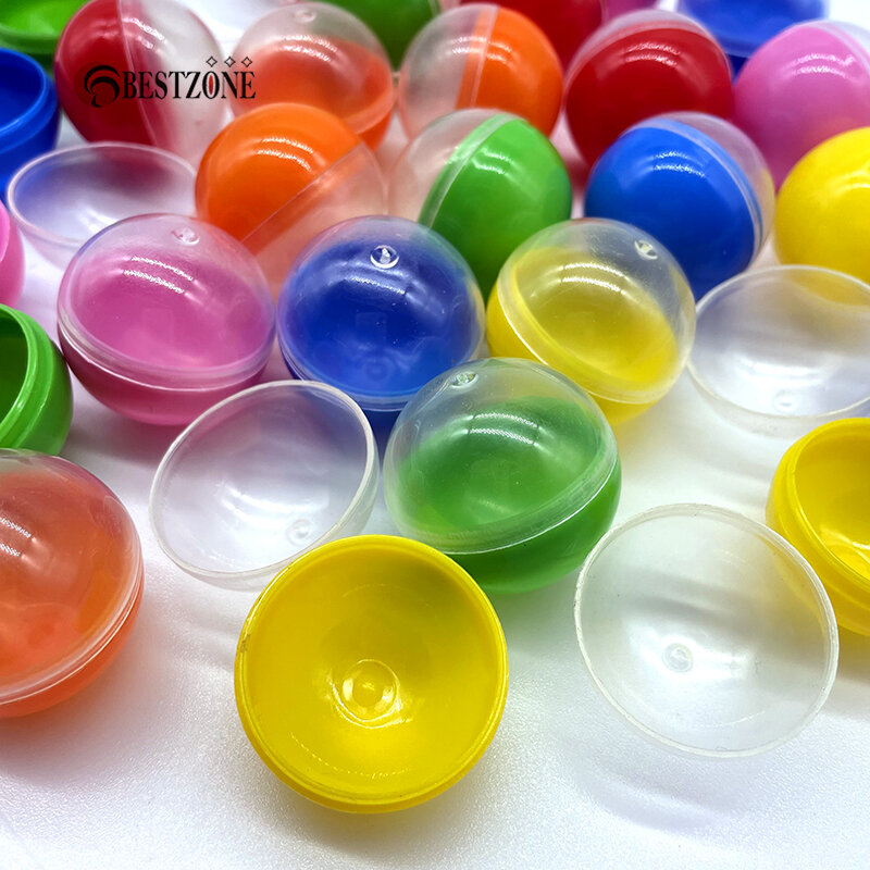 5 buah Diameter 30MM setengah transparan setengah warna-warni mainan plastik kapsul bola kejutan anak-anak untuk mesin penjual Split tubuh Eggshell