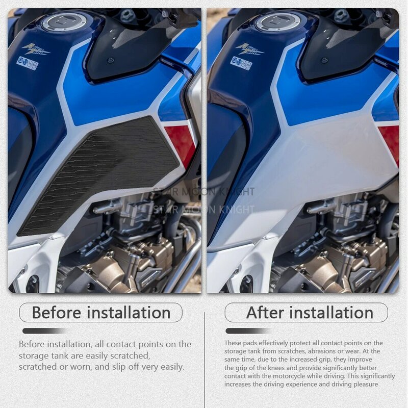 Новые мотоциклетные Нескользящие боковые наклейки для топливного бака, водонепроницаемые резиновые наклейки для Honda CRF1100L Africa Twin Adventure Sport