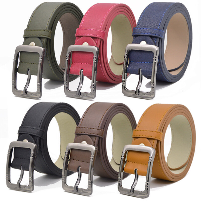 Cinturones de cuero Pu para niños, 3,3 cm, correa de cintura para niños, cinturón para Jeans, productos de alta calidad