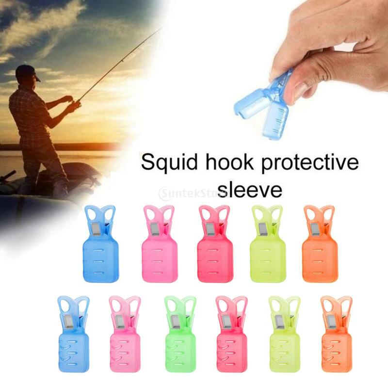 Squid Jig Hook Protector, Lure Covers, Caps de segurança, Fihsing Ferramentas para amantes da pesca, 10pcs