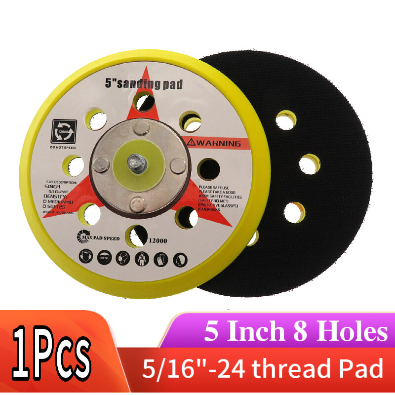 5 Inch 8 Holes Sanding Pad 125mm Backing Plate Hook and Loop For Random Orbit Sander Abrasive Tools
