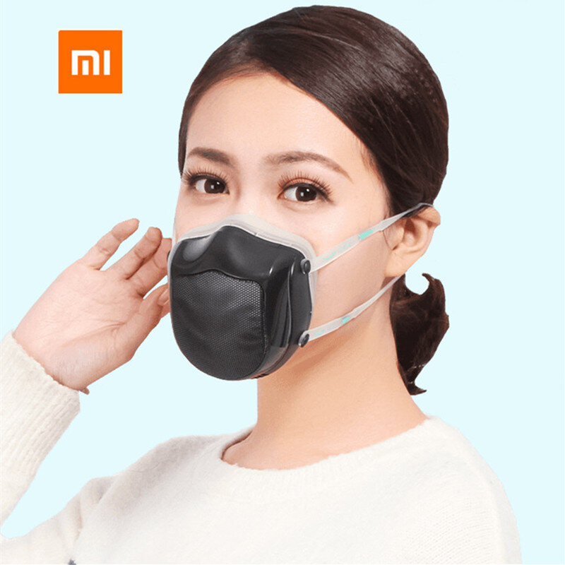 Xiaomi-mascarilla eléctrica Q5S con usb, mascarilla de plástico con filtro HEPA de silicona ecológica, banda elástica de carbón activado, ABS