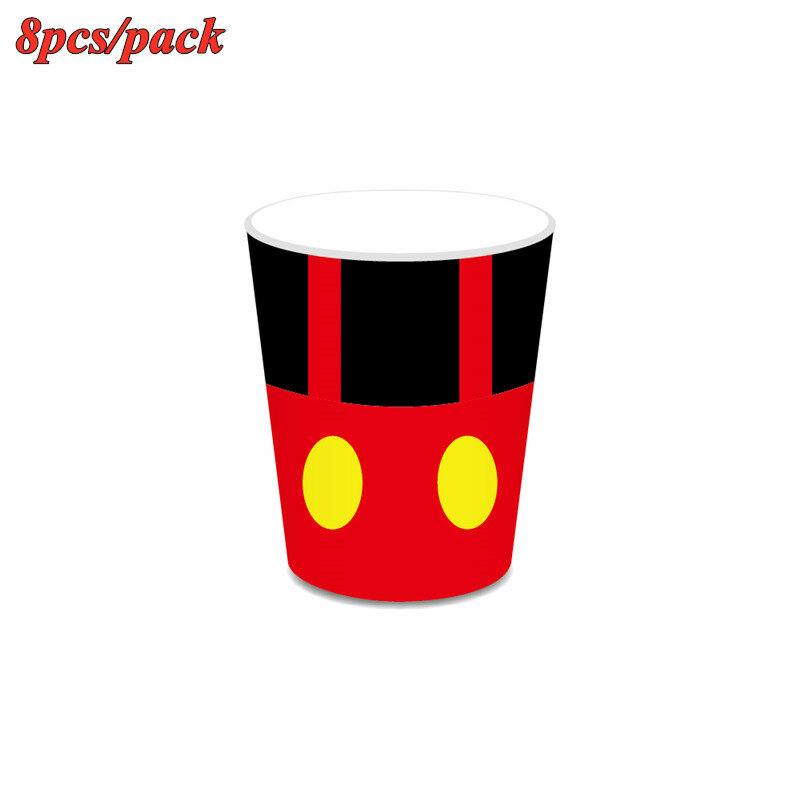 Mickey Mouse Theme Disposable Tableware ถ้วยเด็กทารกวันเกิดเด็กครอบครัวเพื่อน Party ตกแต่ง